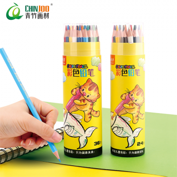 青竹彩色铅笔24色/36色油性彩铅儿童涂鸦学生绘画填色美术彩铅