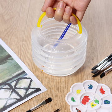 洗笔桶伸缩便携手提折叠涮笔桶学生美术画笔涮洗小水桶